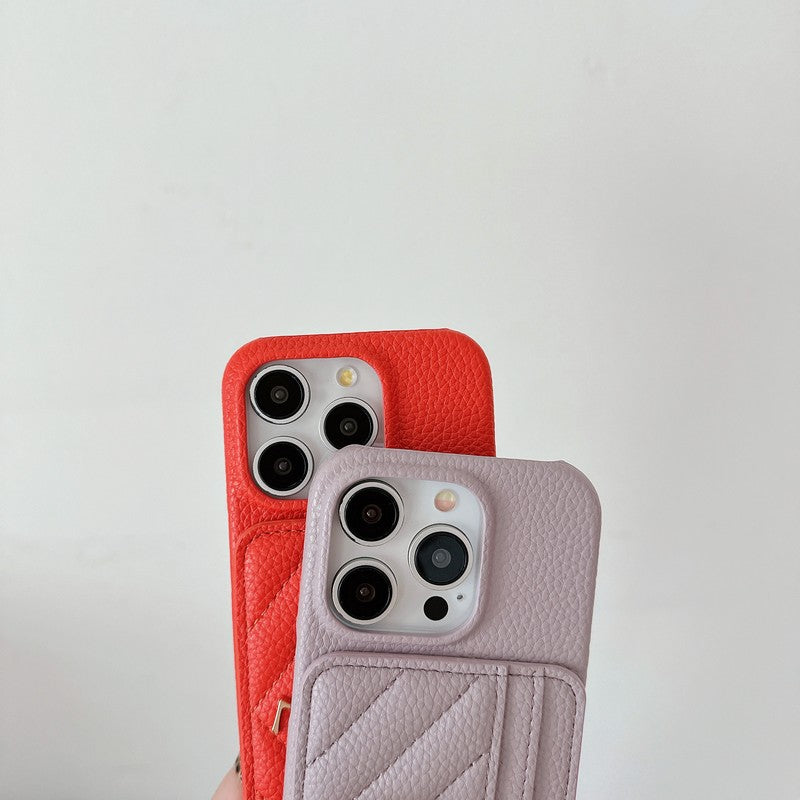 Saint Card Bag Color Lederen iPhone Case