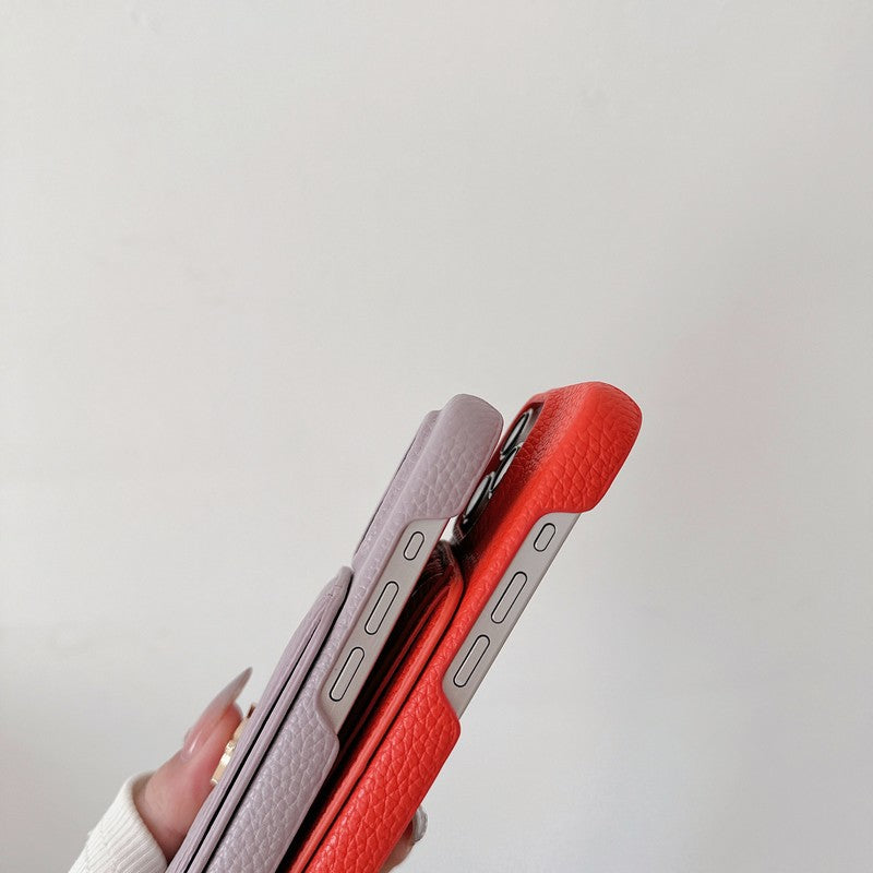 Saint Card Bag Color Lederen iPhone Case