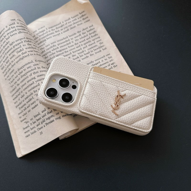 Saint Card Bag Color Lederen iPhone Case