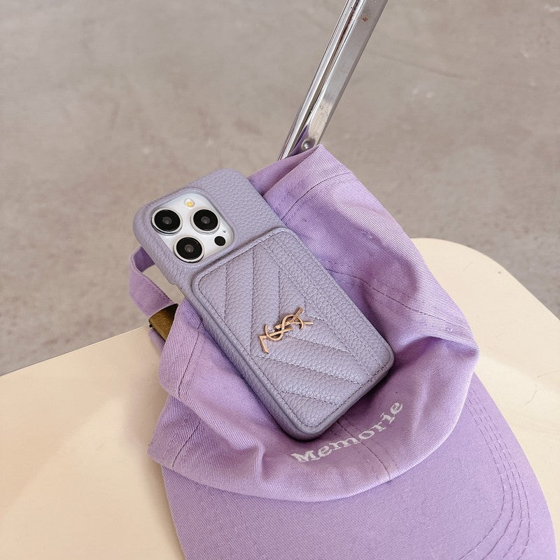Saint Card Bag Color Lederen iPhone Case