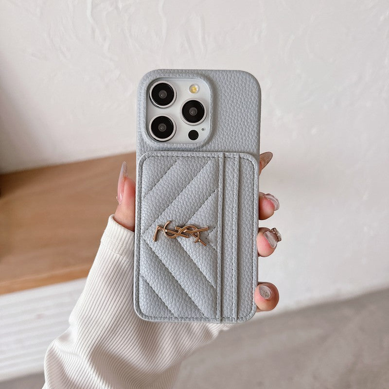 Saint Card Bag Color Lederen iPhone Case