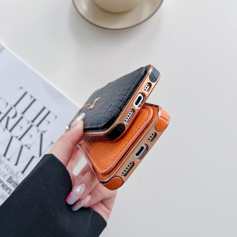 H Rose Gold Leather iPhone -veske
