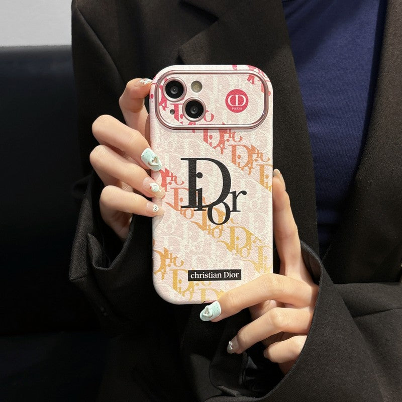 CD Wit & Bruin leren iPhone-hoesje