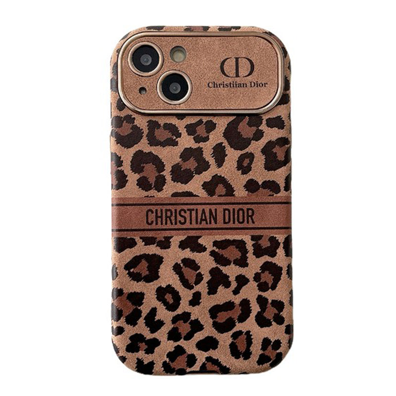 Cd bruine kleur lederen iPhone -hoesje