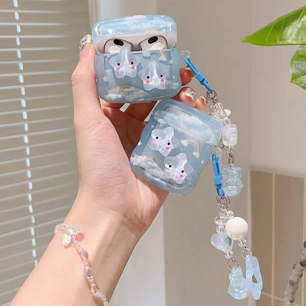 Søt stjernesak for AirPods 1 2 3 Pro 2 cover