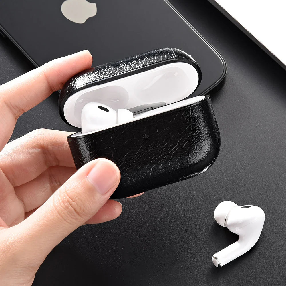 For AirPods Pro 2 Case Leather Earphone Case for Apple Air Pod 3 Pro 2. generasjon USB C