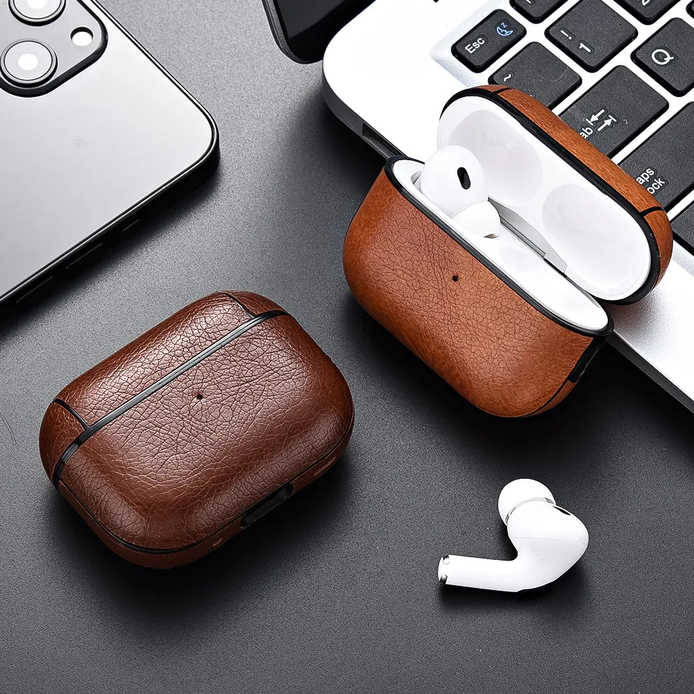 For AirPods Pro 2 Case Leather Earphone Case for Apple Air Pod 3 Pro 2. generasjon USB C