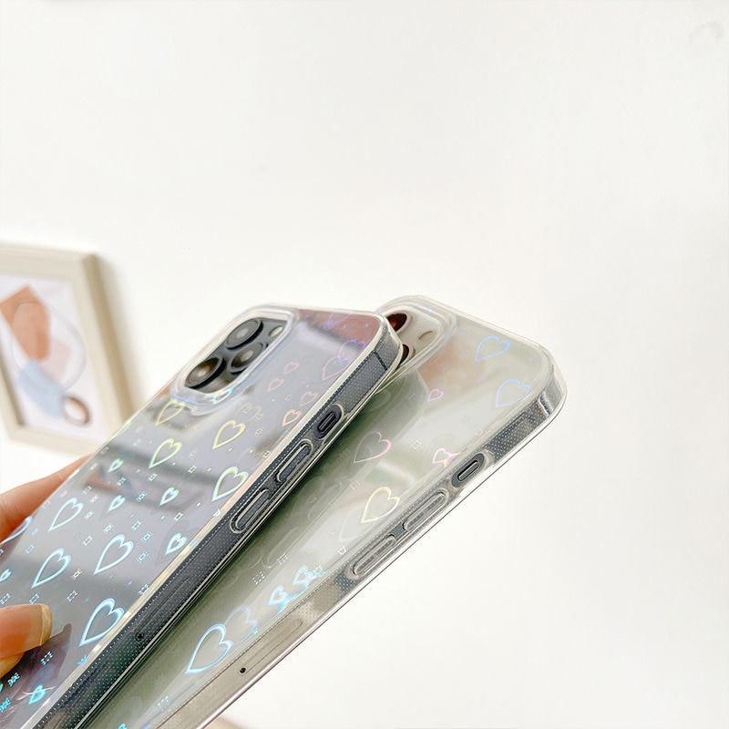 Holografisch hart iPhone -hoesje