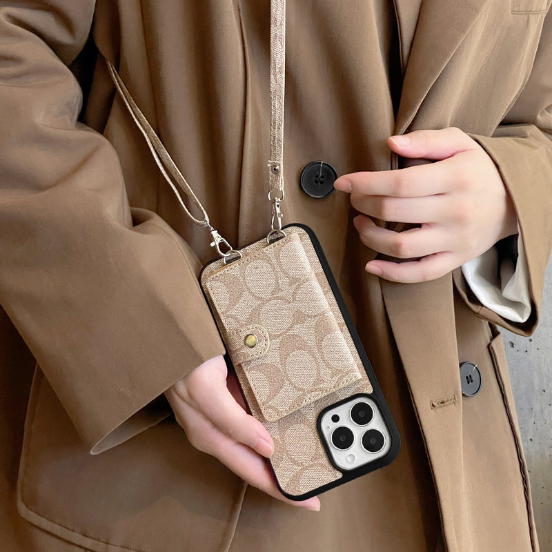 ウォレットとストラップホワイトを備えたコーチiPhoneケース-SZK240402