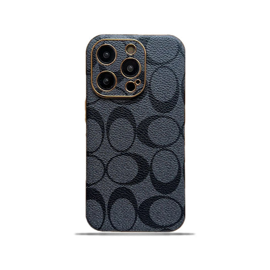 Coach iPhone -hoes leer zwart -qbk240513
