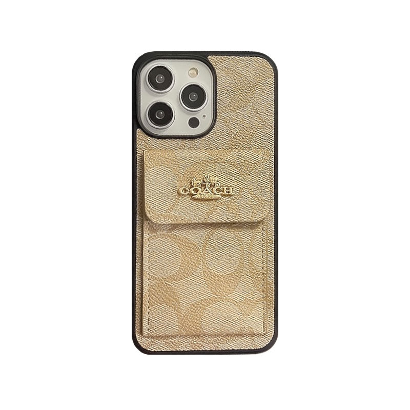Coach iPhone -sak med kortholder lommebok Light Brown -Szk240425