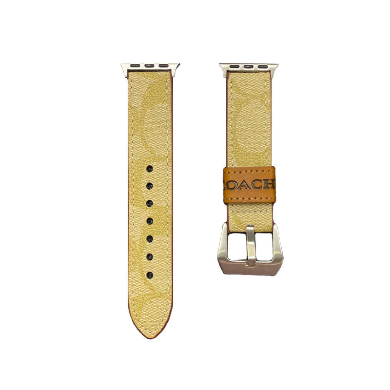 Coach de couro Apple Watch Band Black-YHK244221710