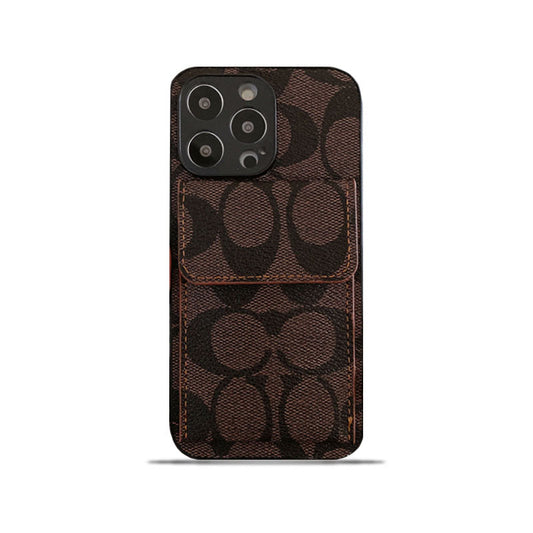Coach iPhone-sak med lommebok mørkebrun-hp240513