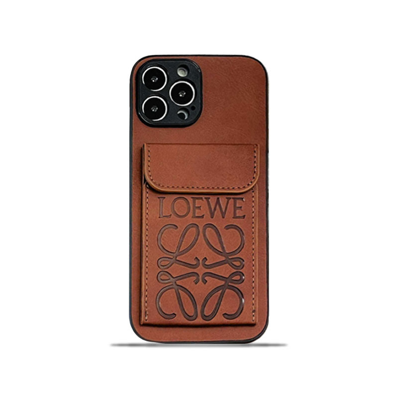 Loewe iPhone mál með kortahafa Brown-LZP241448