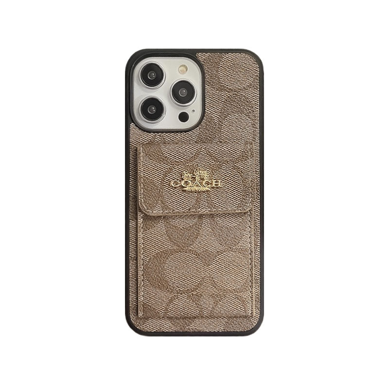 Coach iPhone -sak med kortholder lommebok Light Brown -Szk240425