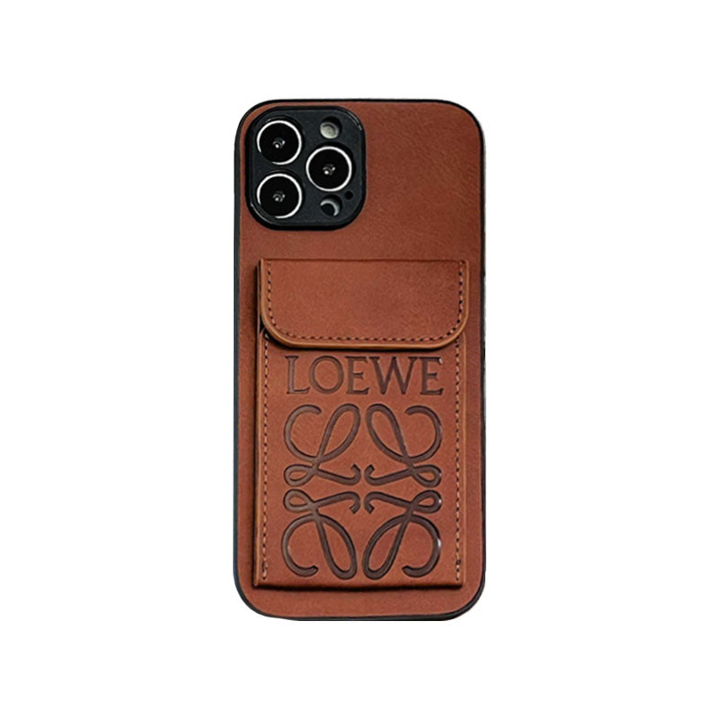 Loewe iPhone mál með kortahafa Brown-LZP241448