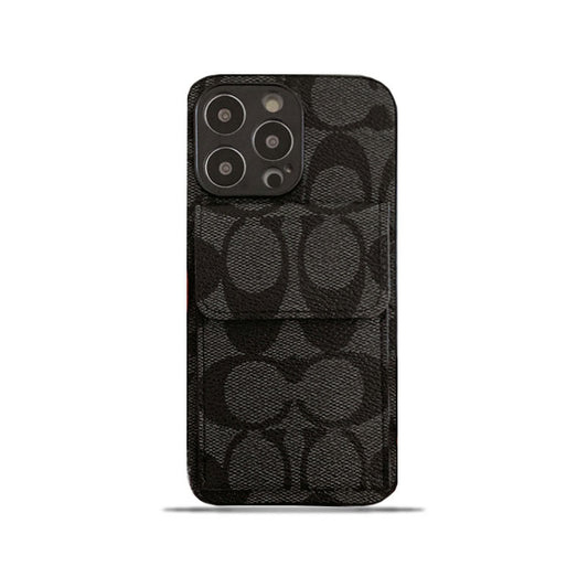 Coach iPhone Case com carteira preta-hp240513