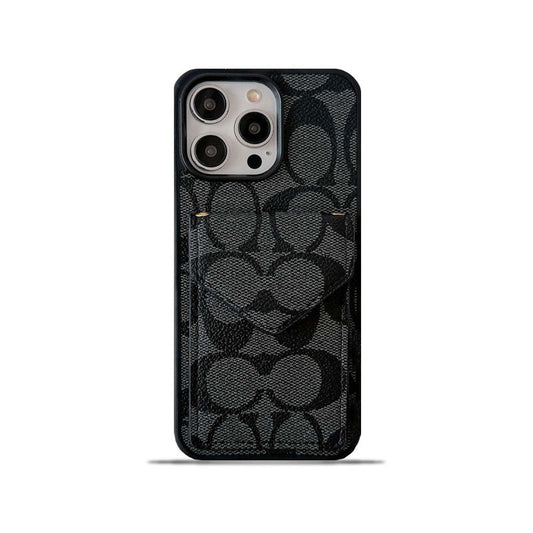 Coach iPhone -hoesje met kaarthouder en riem licht zwart -SJ240513