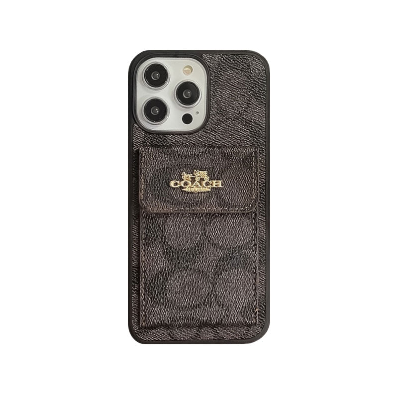 Coach iPhone -sak med kortholder lommebok Light Brown -Szk240425