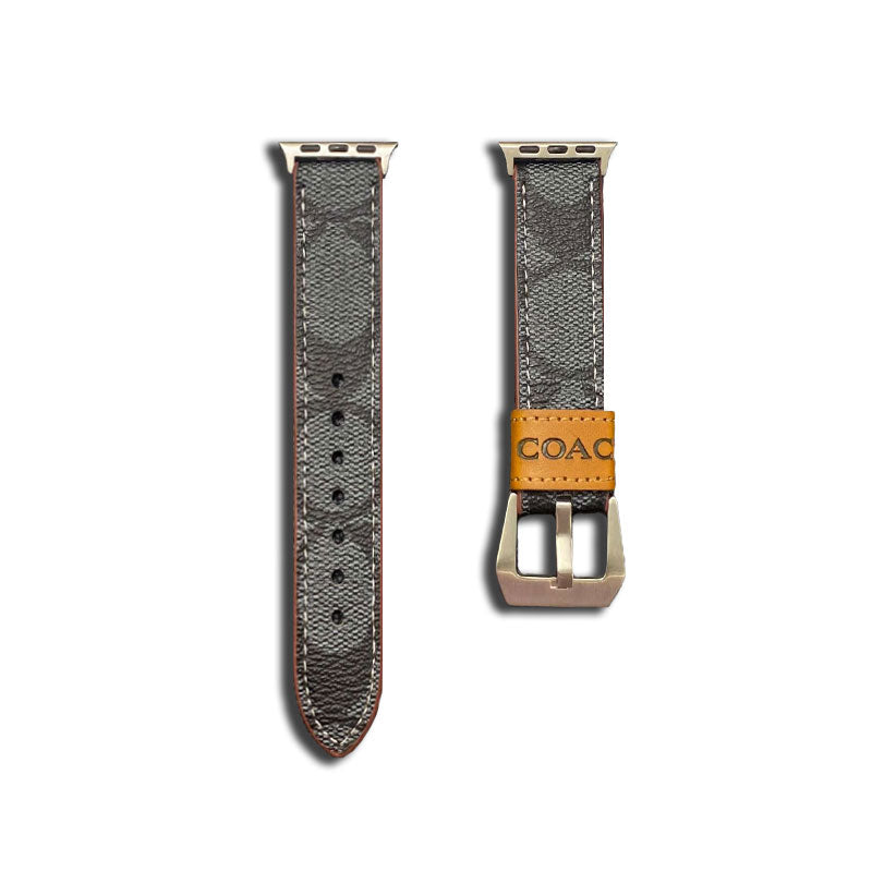 Coach de couro Apple Watch Band Black-YHK244221710