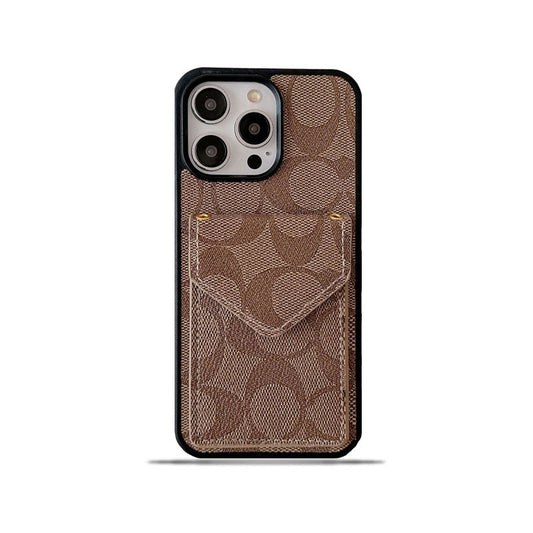 Coach iPhone -hoesje met kaarthouder en riem lichtbruin -SJ240513