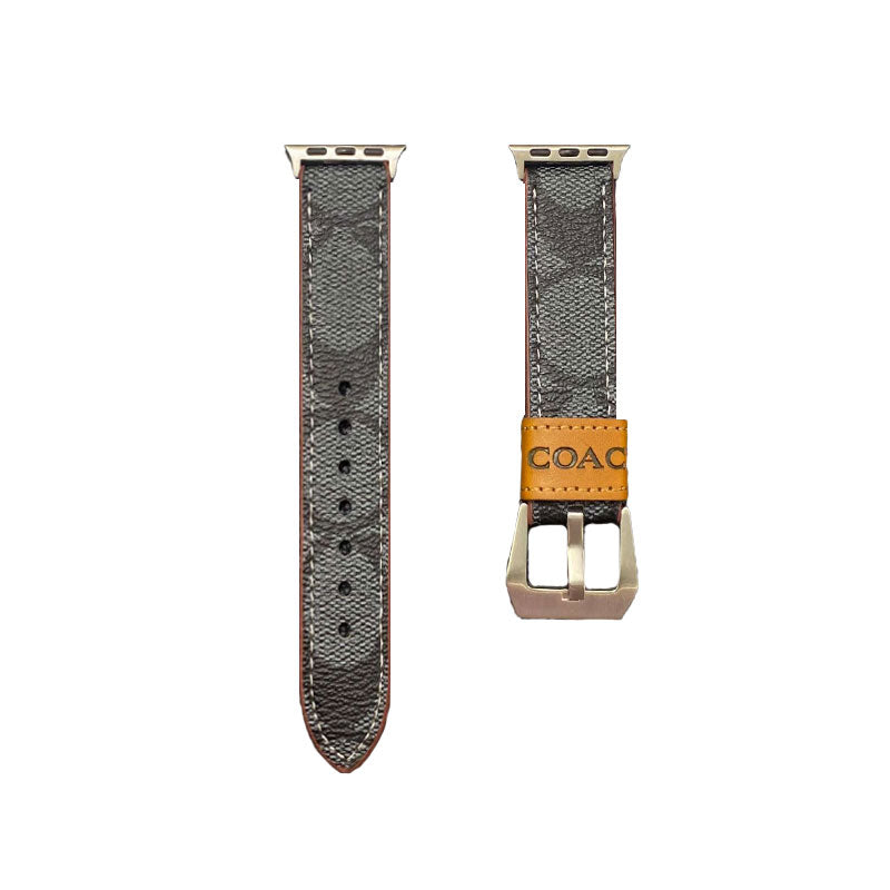 Coach de couro Apple Watch Band Dark Brown-YHK244221710