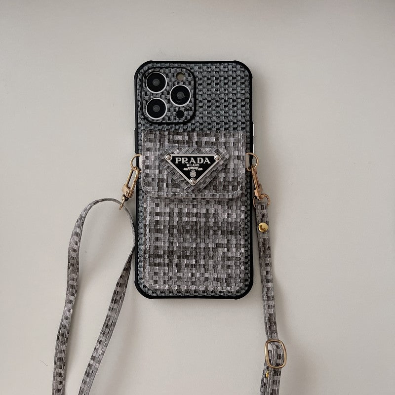 PRA Weave Card Bag Crossbody iPhone Case