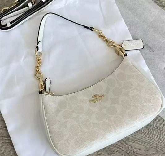 Monogram Handbag with Gold - Tone Chain Strap