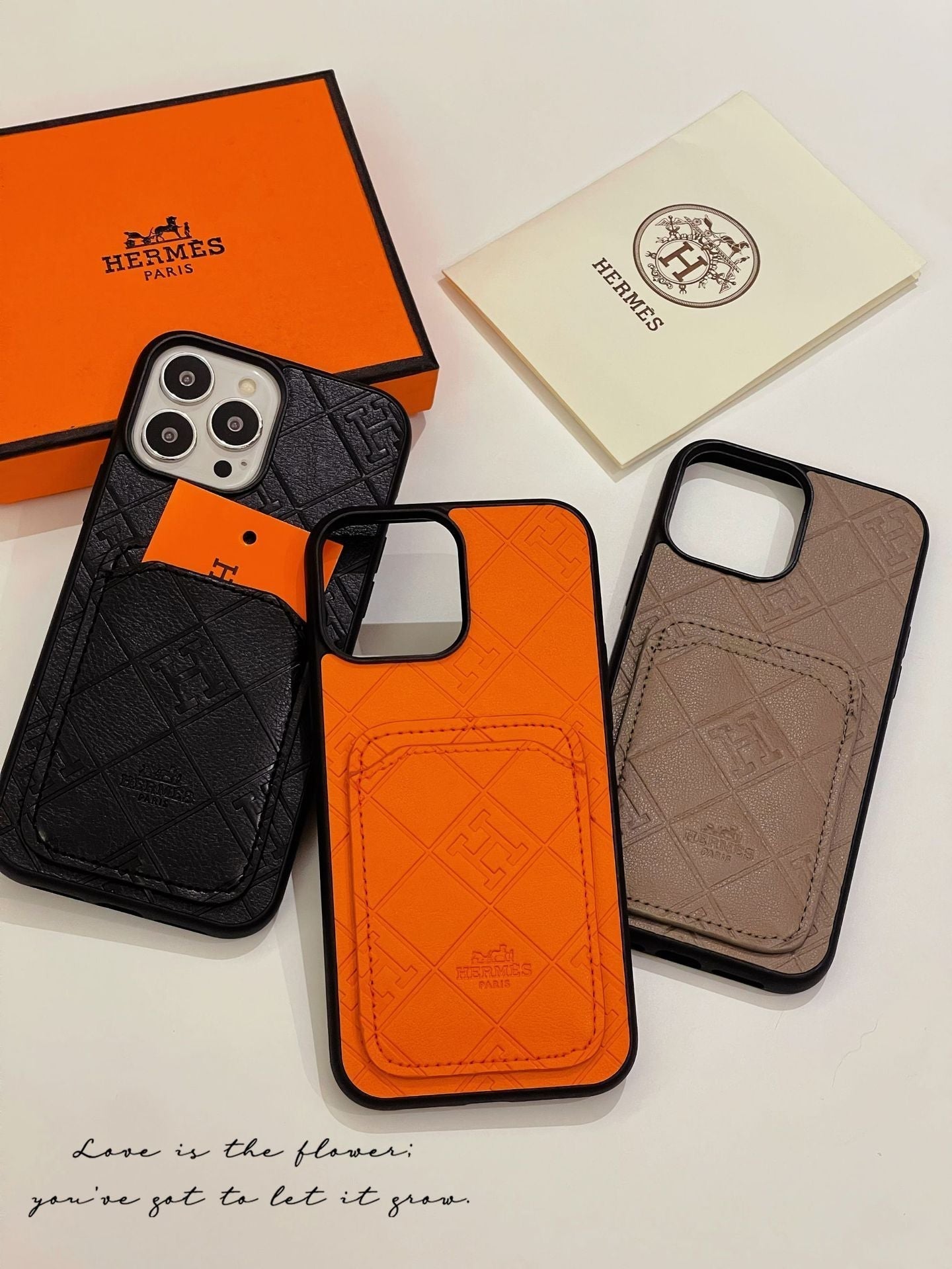 H Lederen kaarthouder iPhone -hoes