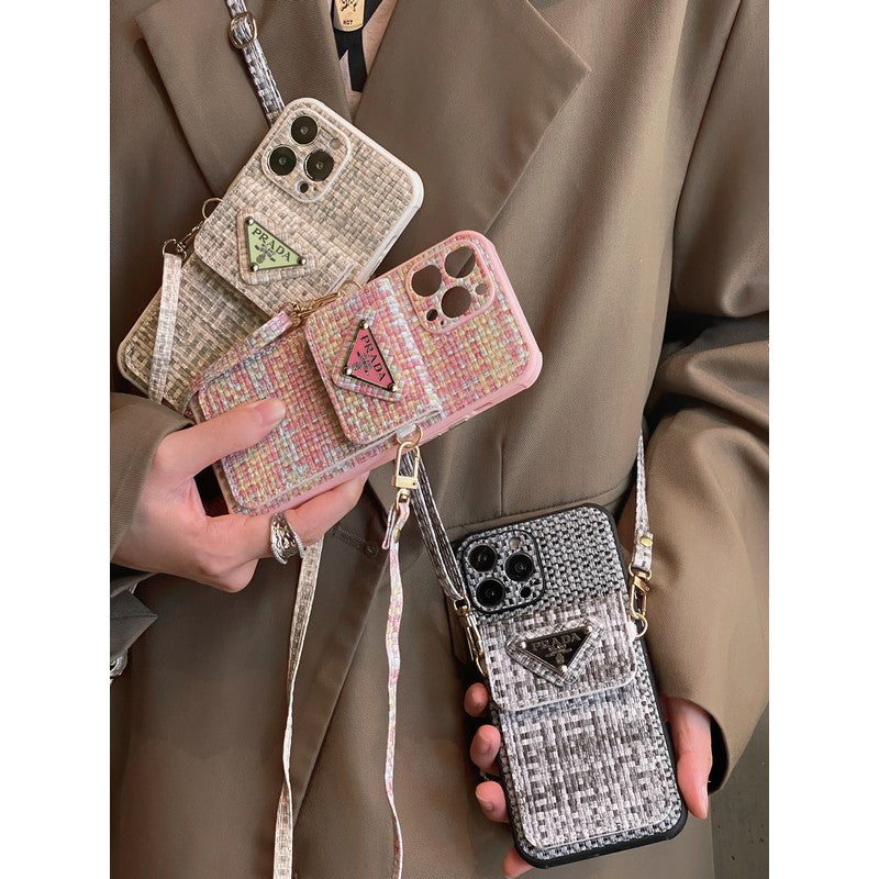 PRA Weave Card Bag Crossbody iPhone Case