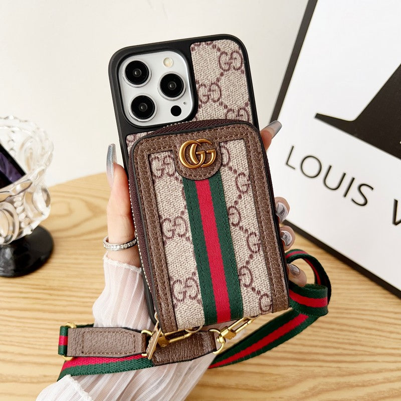 Lou GG Card Chain Chain Case para iPhone