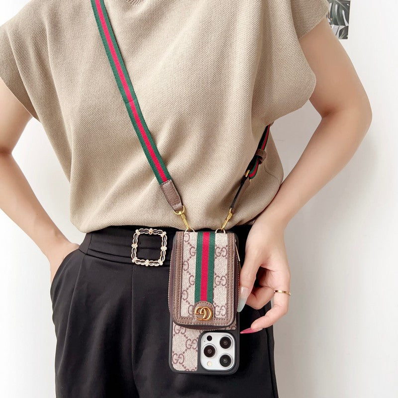 Lou GG Card Chain Chain Case para iPhone