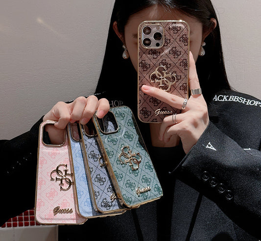 Gue Gold Logo Leather iPhone -veske