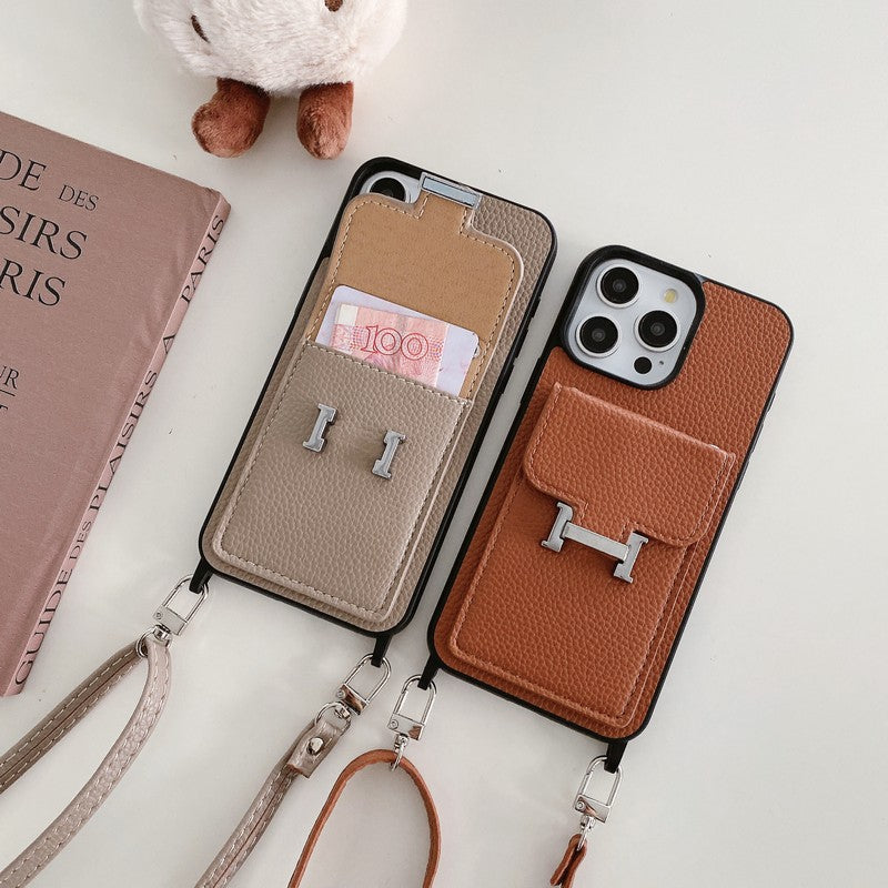 H Card Bag Leather Crossbody iPhone -veske