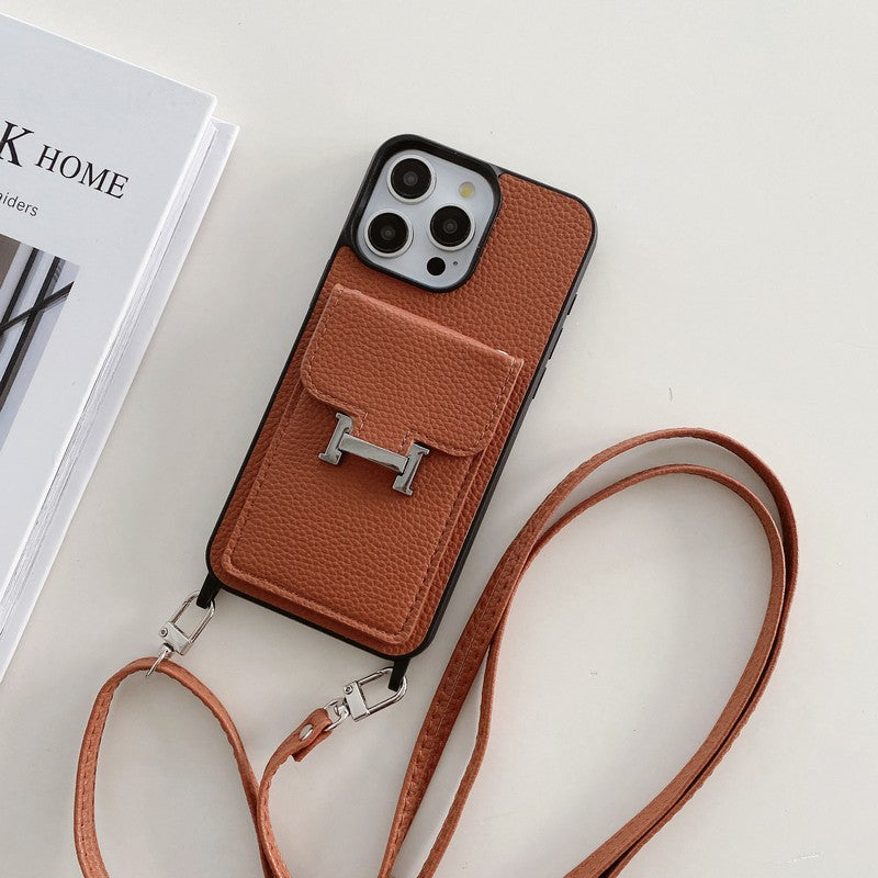 H Card Bag Leather Crossbody iPhone -veske