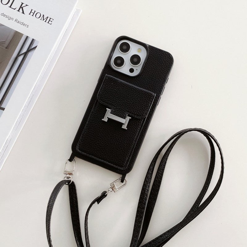 H Card Bag Leather Crossbody iPhone -veske