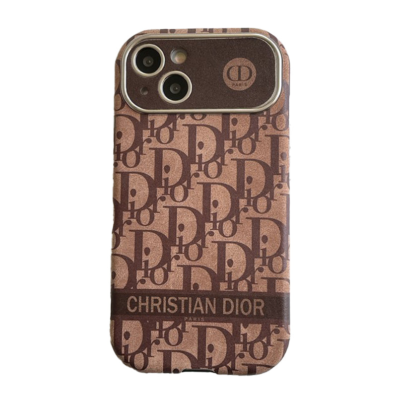 CD Wit & Bruin leren iPhone-hoesje