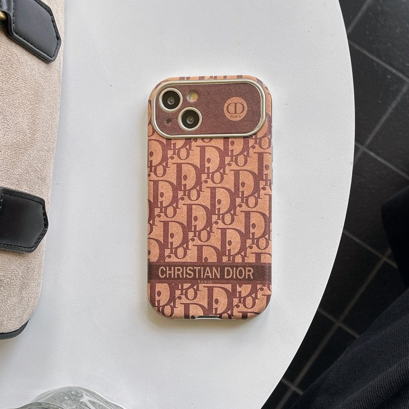 CD Wit & Bruin leren iPhone-hoesje