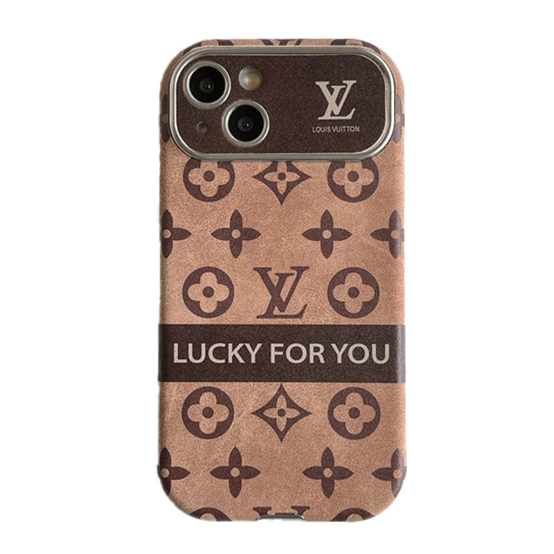 Lou Brown & Zwarte klassieke leren iPhone-hoes