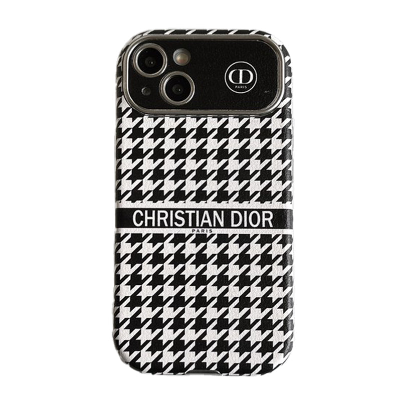 CD Wit & Bruin leren iPhone-hoesje