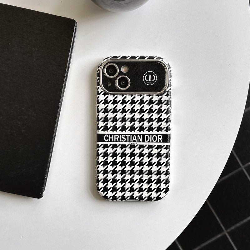 CD Wit & Bruin leren iPhone-hoesje