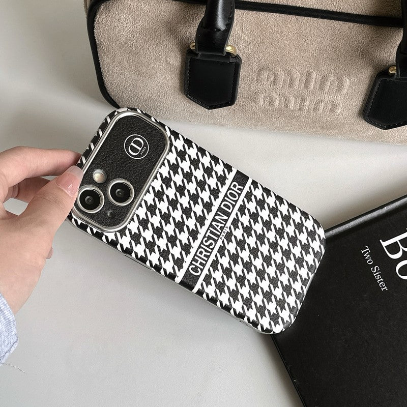 CD Wit & Bruin leren iPhone-hoesje