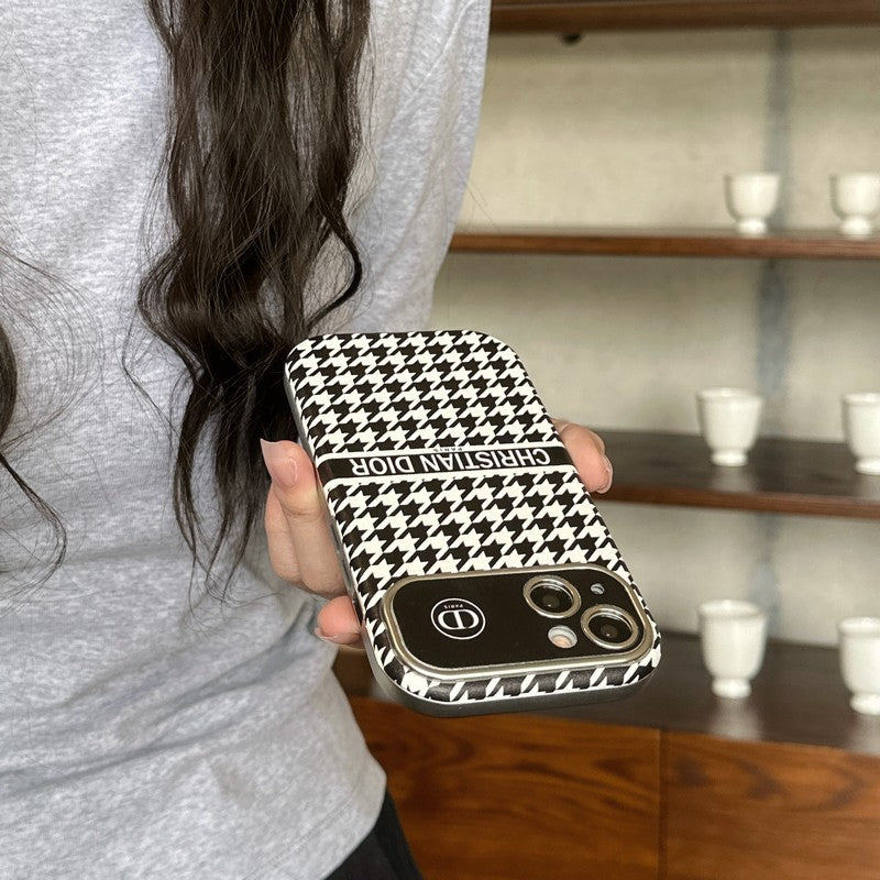 CD Wit & Bruin leren iPhone-hoesje