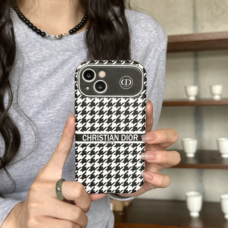 CD Wit & Bruin leren iPhone-hoesje