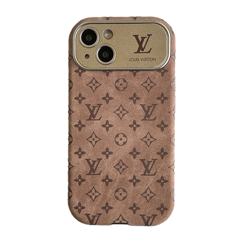 Lou Brown & Zwarte klassieke leren iPhone-hoes
