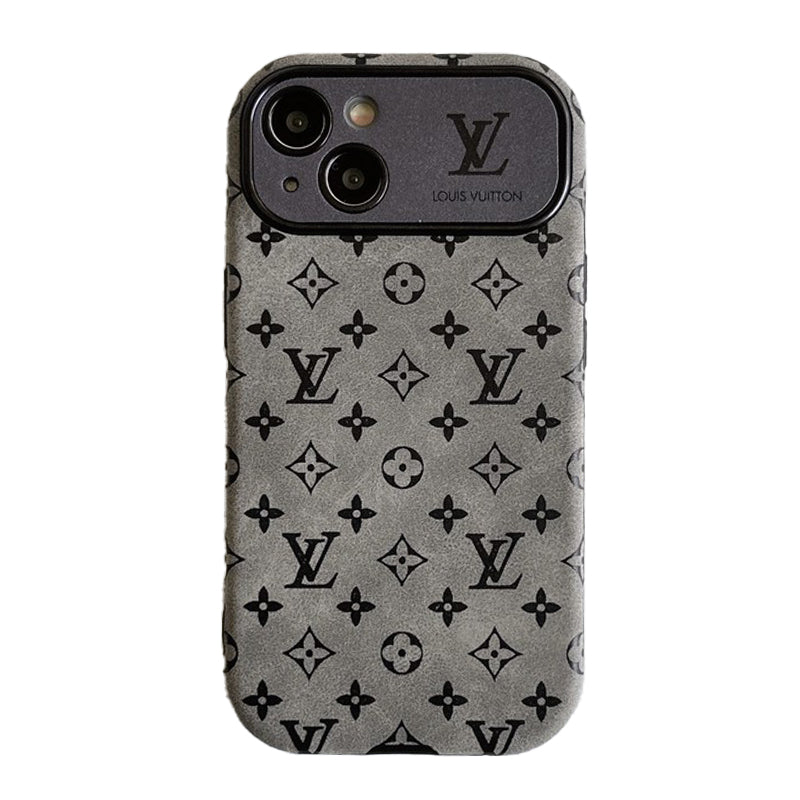 Lou Brown & Zwarte klassieke leren iPhone-hoes