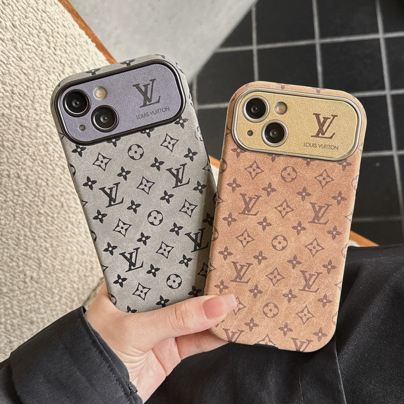 Lou Brown & Zwarte klassieke leren iPhone-hoes