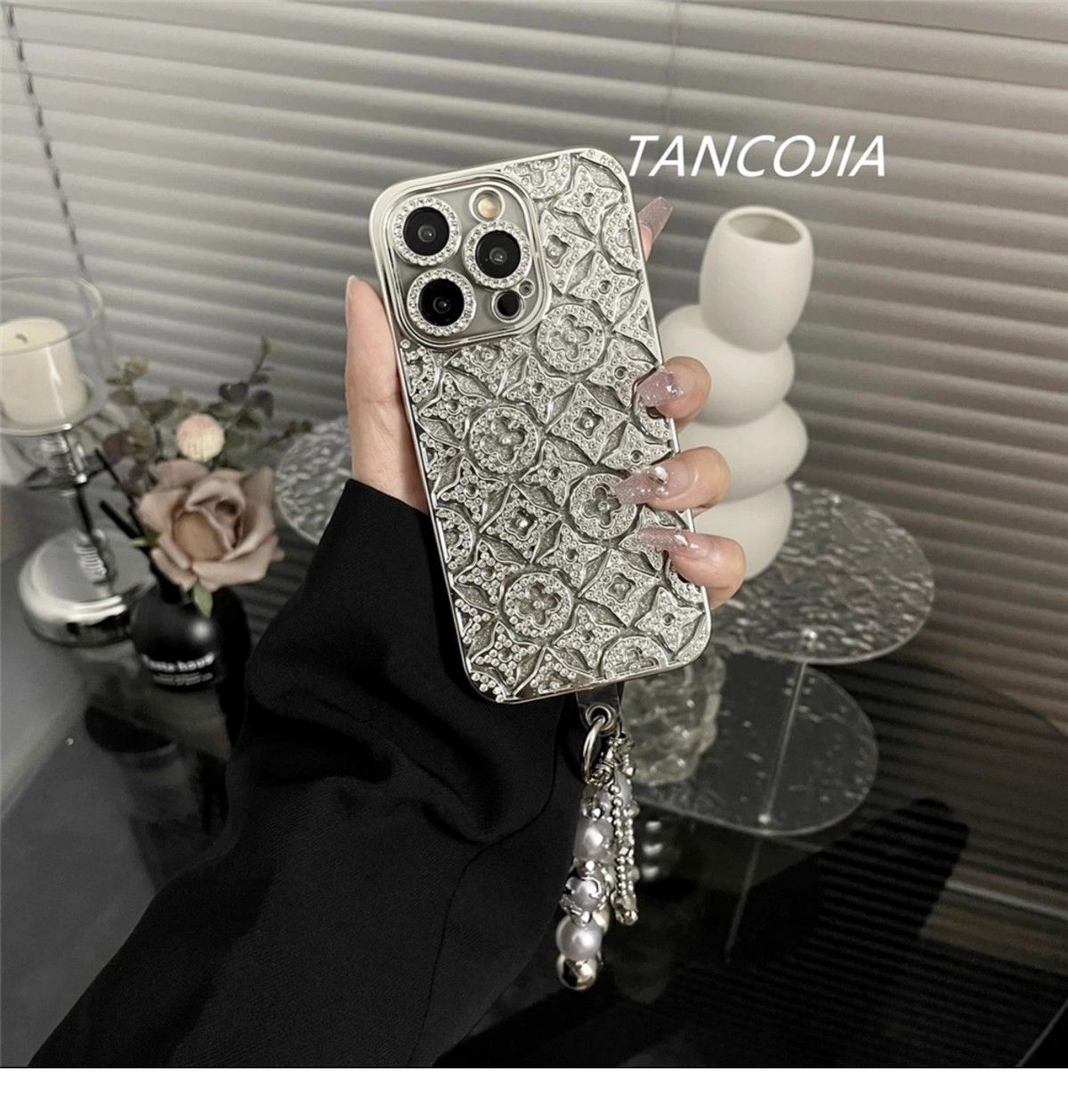 Luxe diamant in reliëf iPhone -hoes