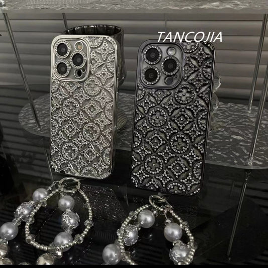 Luxe diamant in reliëf iPhone -hoes