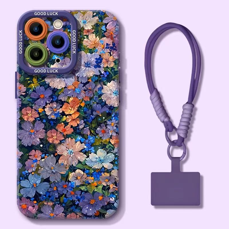 Blomsttelefonveske med avtakbar stropp